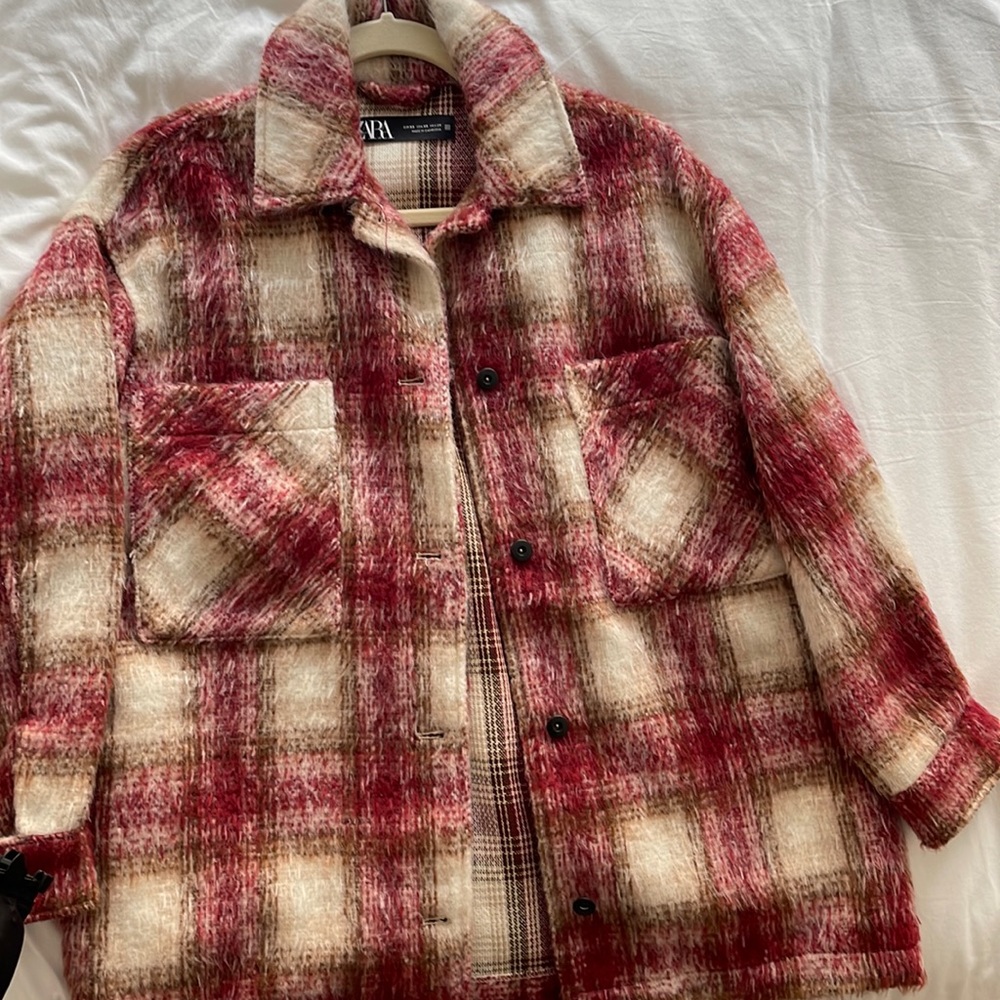 Oversized Zara flannel coat